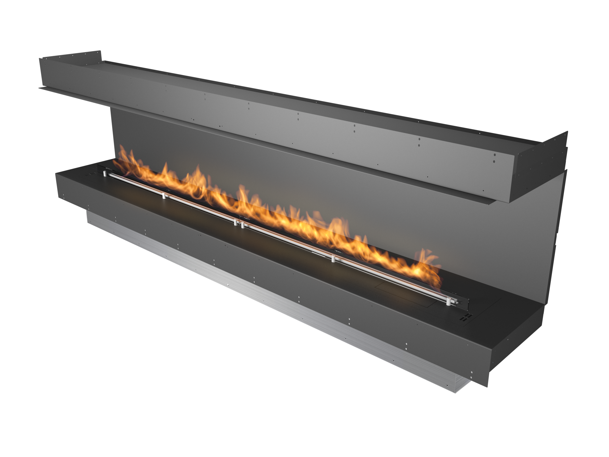 chimenea de bioetanol vista a 3 caras llama lineal 