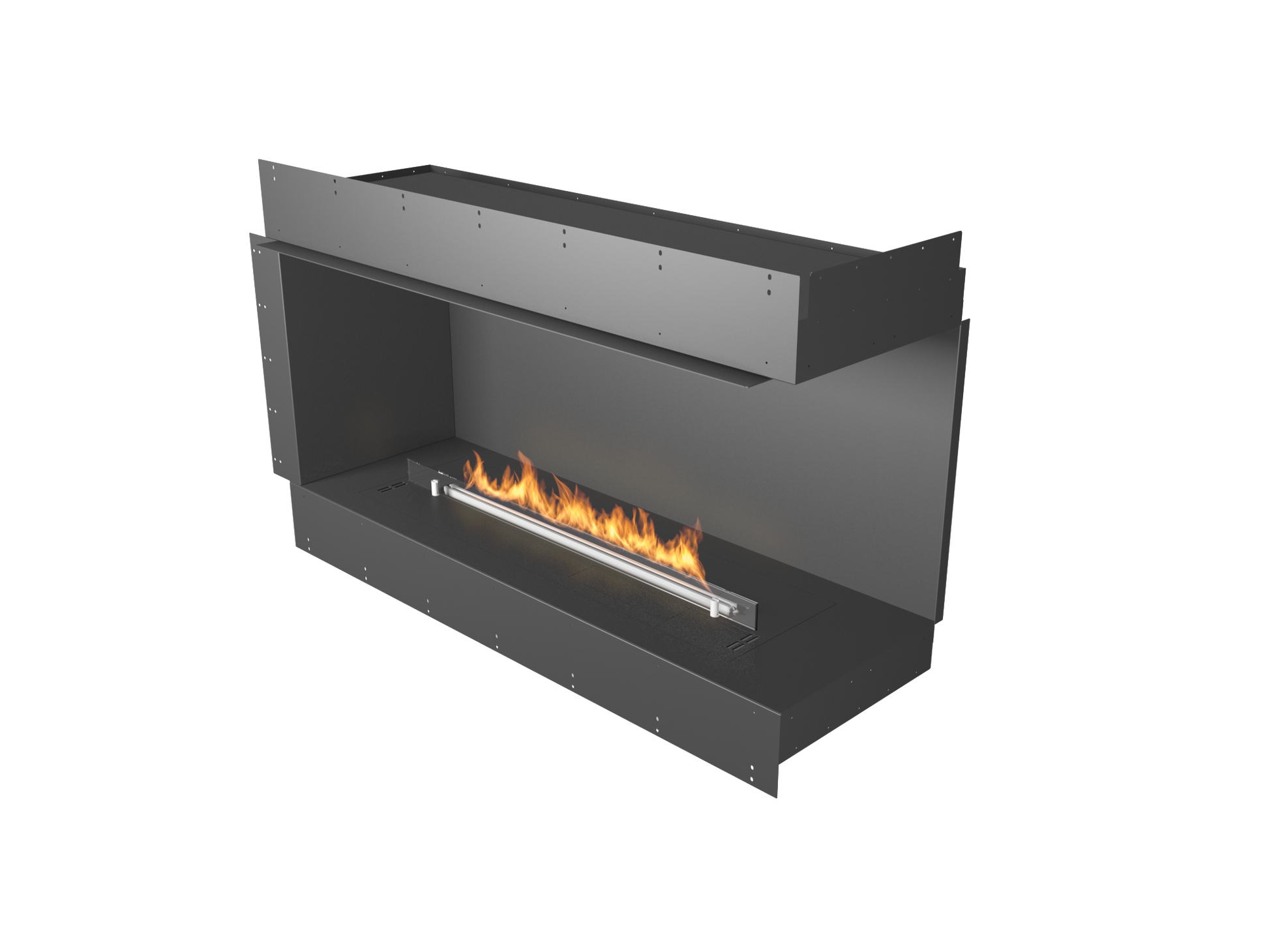 Chimenea de bioetanol Planika Forma 1200 con kit de troncos cerámicos decorativos
