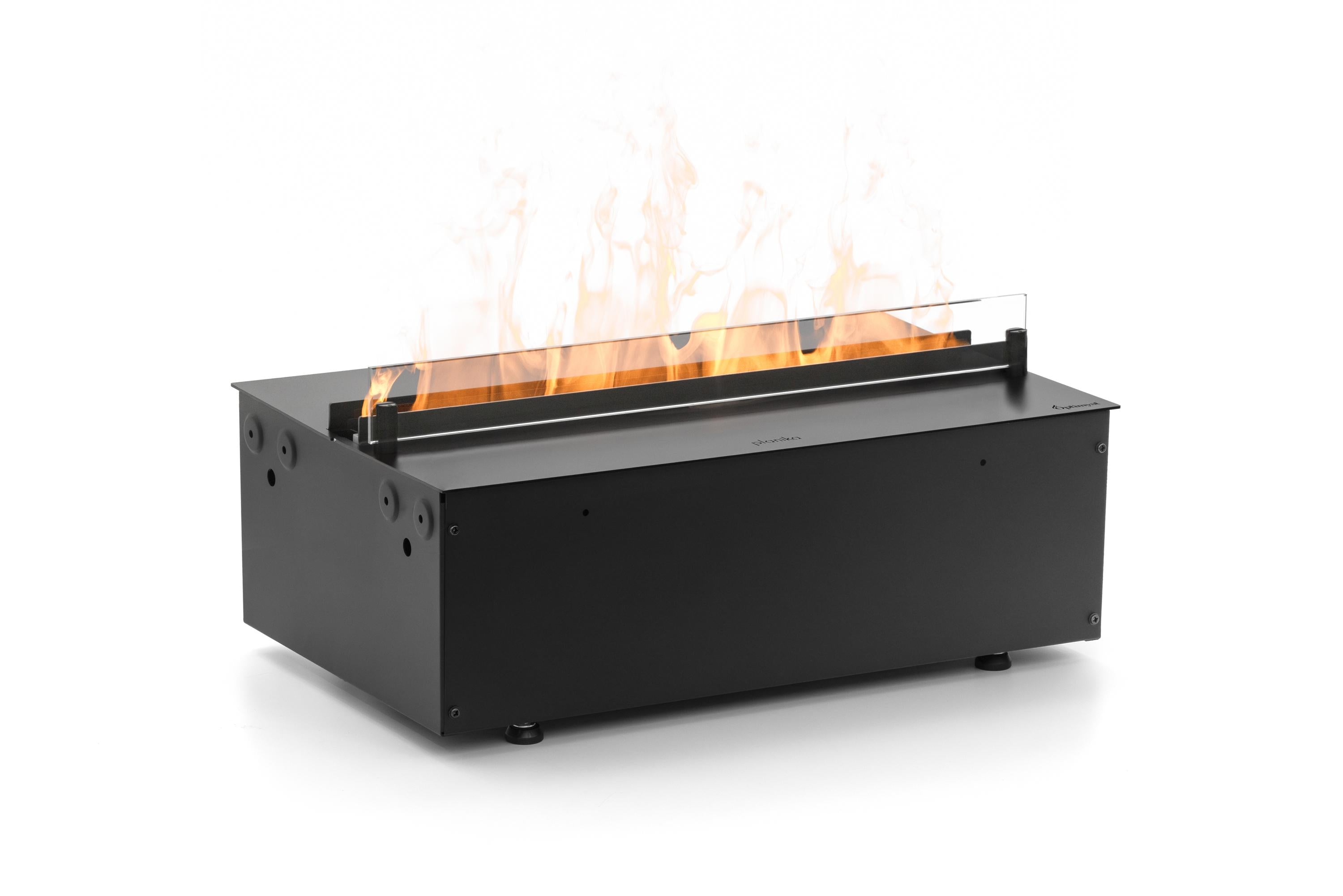 Quemador de vapor de agua Planika Cool Flame Insert con llamas virtuales de aspecto realista y seguro al tacto.