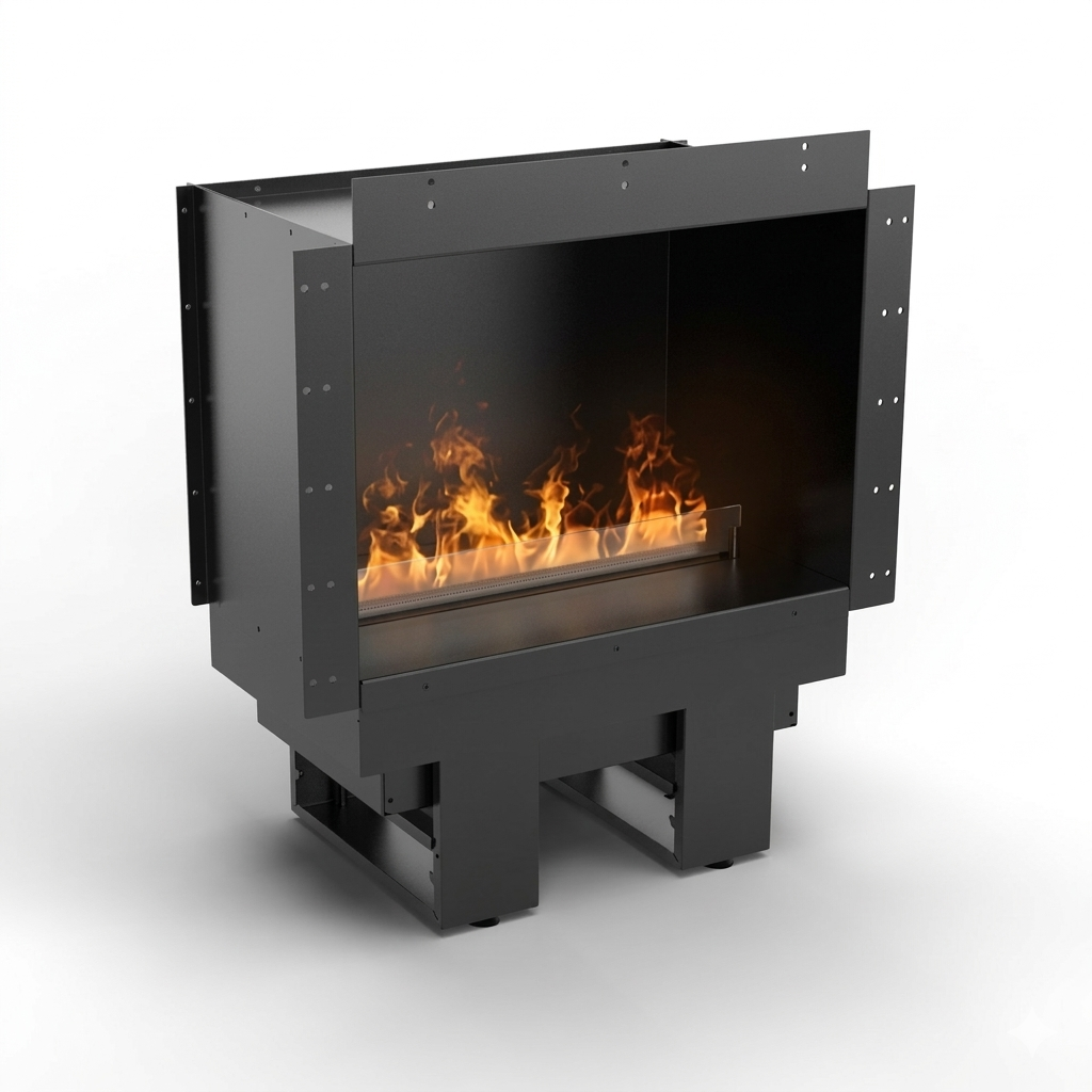 Módulo de encastre con vista frontnal a una cara para chimenea de vapor de agua Cool Flame 500