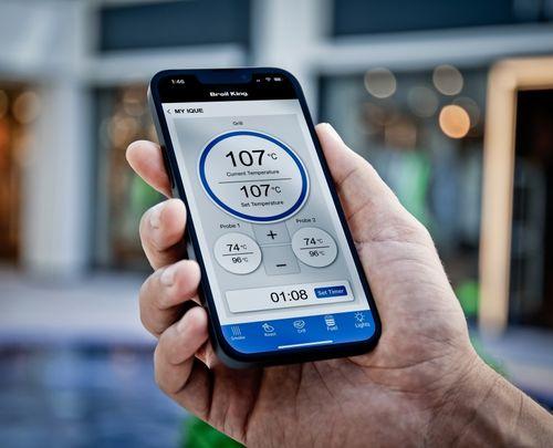 Aplicación móvil Broil King i-Que para controlar la temperatura de la barbacoa desde el smartphone