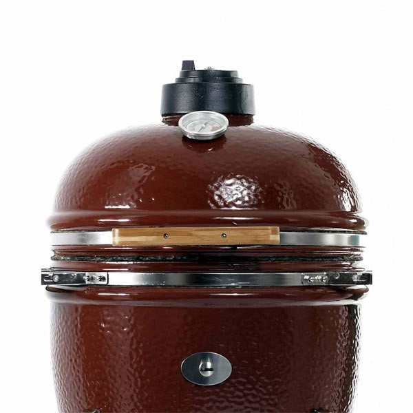 Vista superior de la cúpula cerámica en color burdeos con termómetro VX integrado