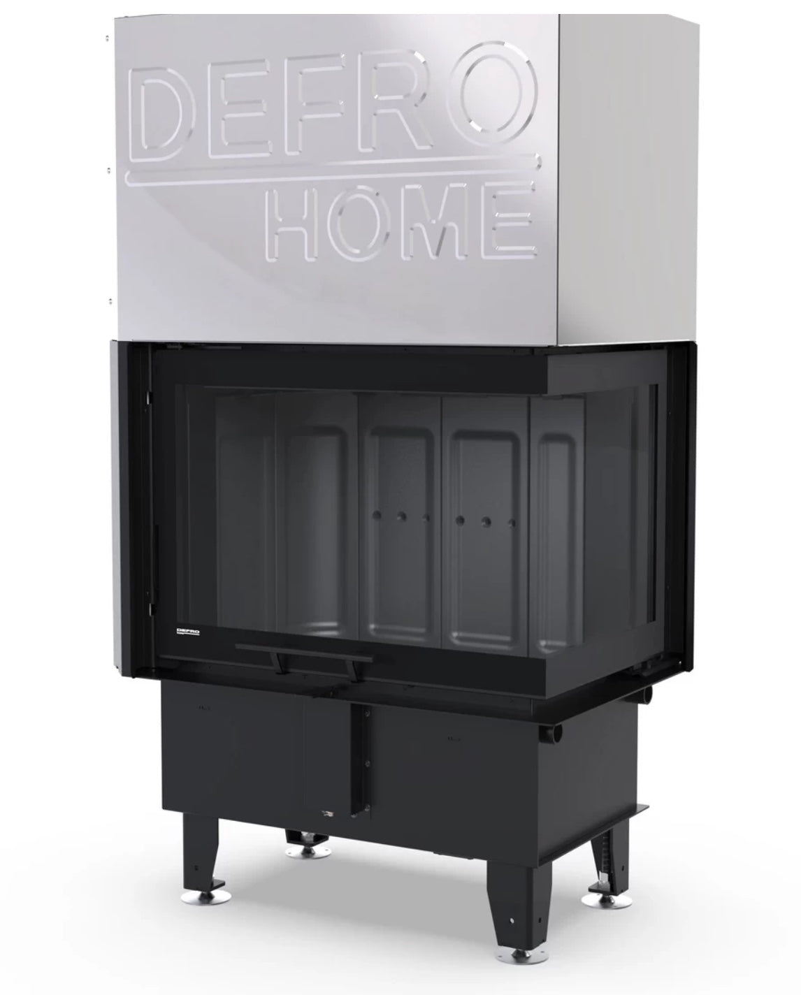 Monobloque de esquina Defro Home Intra ME con revestimiento interior en Ceratón negro, ideal para un estilo moderno y minimalista.