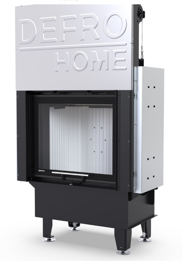Modelo Defro Home Intra S G con interior en color negro, destacando su formato compacto y alta eficiencia energética.