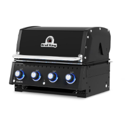 Detalle del acabado Shadow negro mate y quemador infrarrojo integrado de la barbacoa Broil King Baron 420 IR BI.
