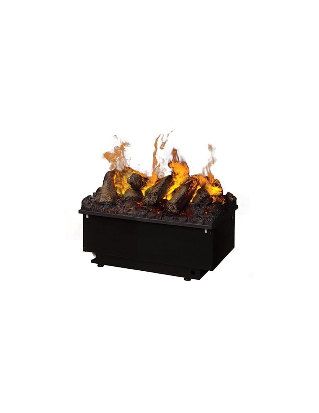 Modelo OMC 500 de Dimplex configurado con leños cerámicos efecto leña