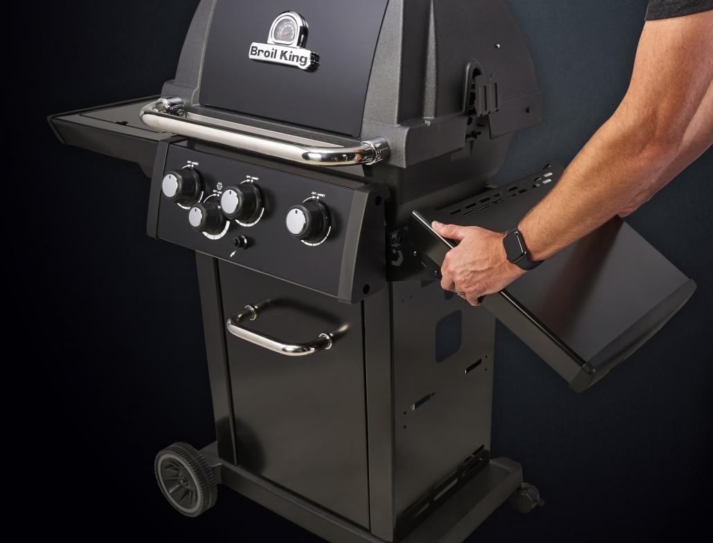 Estante lateral plegable de la barbacoa Royal 340 Shadow, ideal para ahorrar espacio en balcones o terrazas