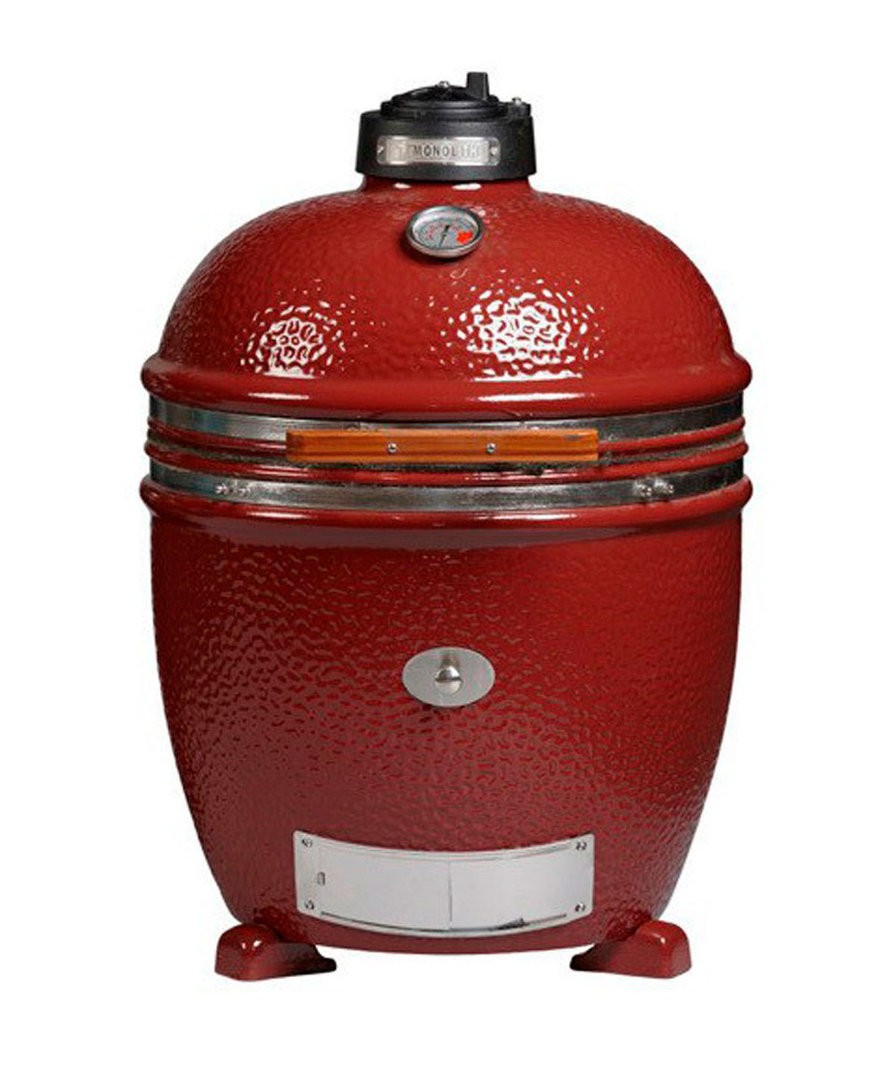Kamado Monolith Classic Pro 2.0 Solo en acabado color burdeos para instalación fija