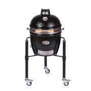 Kamado Monolith Junior Serie Pro 2.0 de 33 cm con carro de transporte y ruedas bloqueables