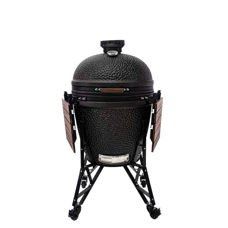 Kamado cerámico gigante The Bastard Urban XL Complete con acabado mate, carro reforzado y amplias mesas laterales de madera
