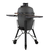 Kamado The Bastard VX Medium Complete con diseño industrial aerodinámico, chasis reforzado y estantes de madera