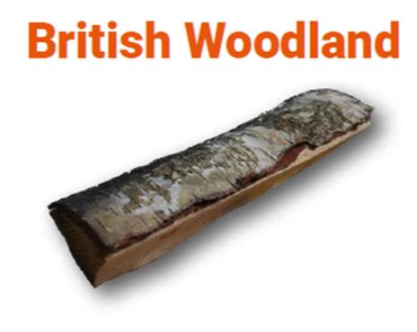 Set de leños British Woodland fabricados con madera real para chimenea eléctrica