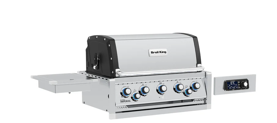 Detalle del panel de control con mandos iluminados LED de la barbacoa Broil King Imperial QS 590