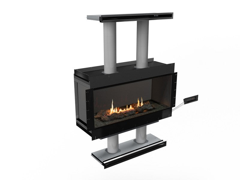 Chimenea de bioetanol Planika Panorama 1200 en versión rincón derecho