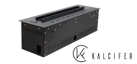 Quemador de vapor de agua Kalcifer en acabado negro mate para encastrar