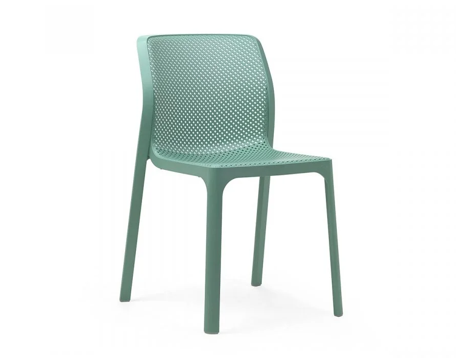 Silla de jardín Nardi Bit color verde menta, diseño italiano perforado para una óptima transpiración