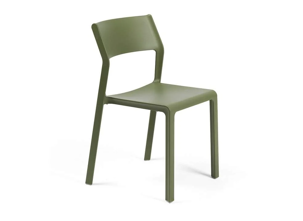 Silla de jardín Nardi Trill Bistrot color agave, diseño arquitectónico ligero y apilable para espacios exteriores.