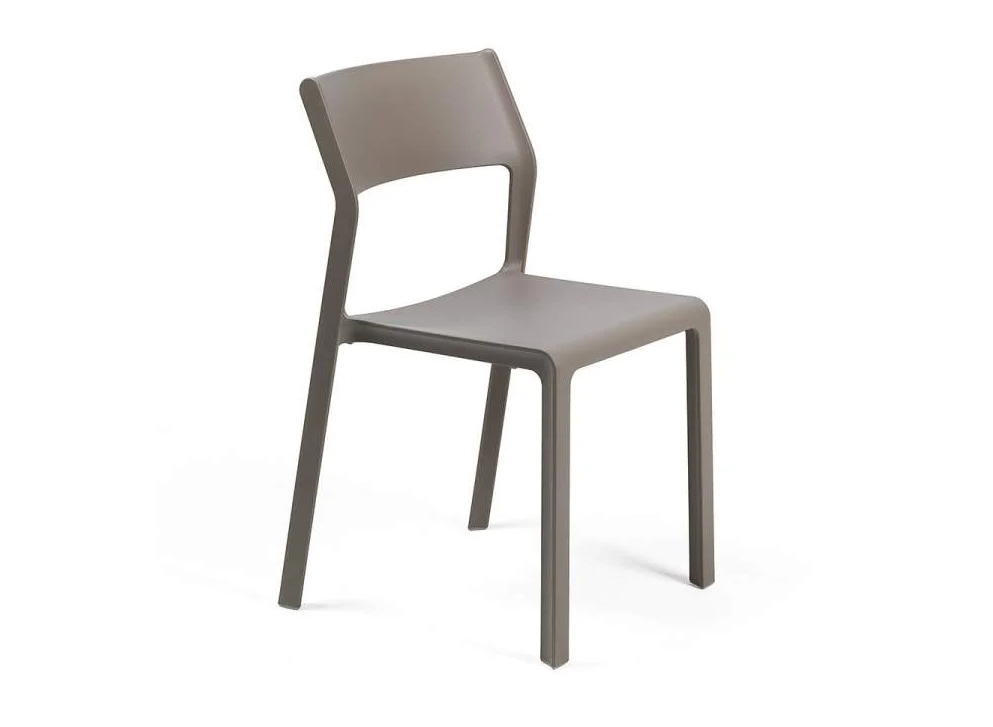 Silla de diseño italiano Nardi Trill Bistrot color tortora con acabado mate y protección contra rayos UV