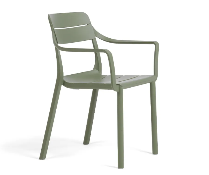 Sillón Nardi Cassia color cactus, mobiliario ecológico fabricado con plástico reciclado.
