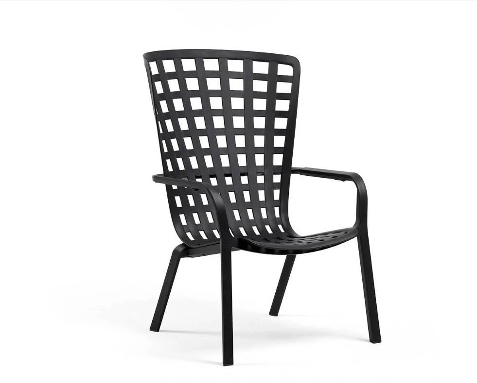 Sillón reclinable para terraza Nardi Folio color antracita, ergonómico y resistente para ambientes modernos