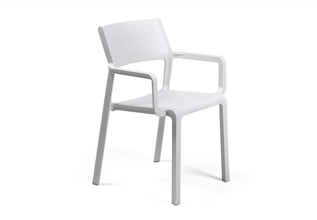 Sillón para terraza Nardi Trill Armchair blanco, mobiliario de exterior con tratamiento UV y patas antideslizantes