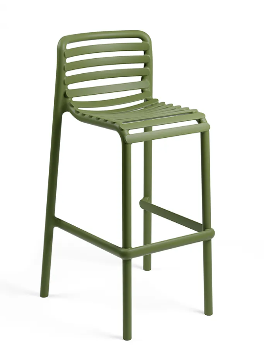 Taburete alto Nardi Doga Stool color agave, inspirado en la naturaleza con materiales 100% reciclables