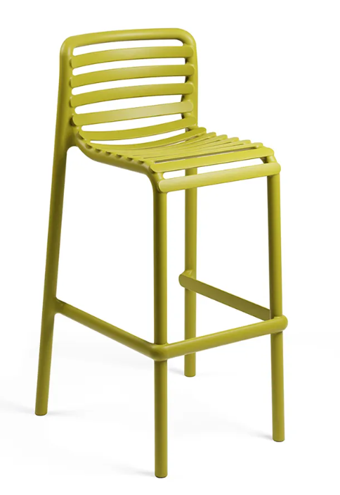 Taburete de diseño Nardi Doga Stool color pera, acabado mate y estilo moderno para proyectos de hostelería